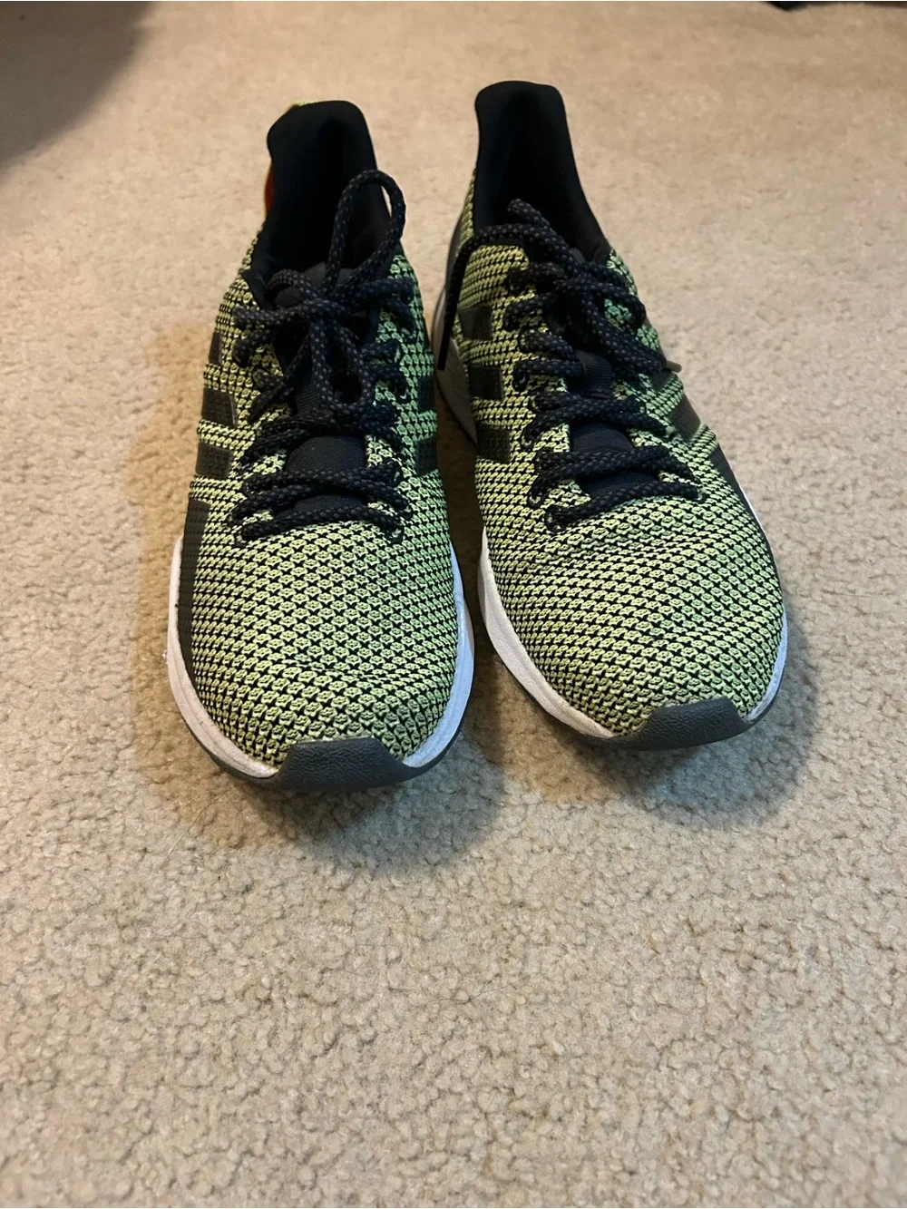 adidas Neon Yellow and Black Mesh Running Sneakers men’s 10.5
